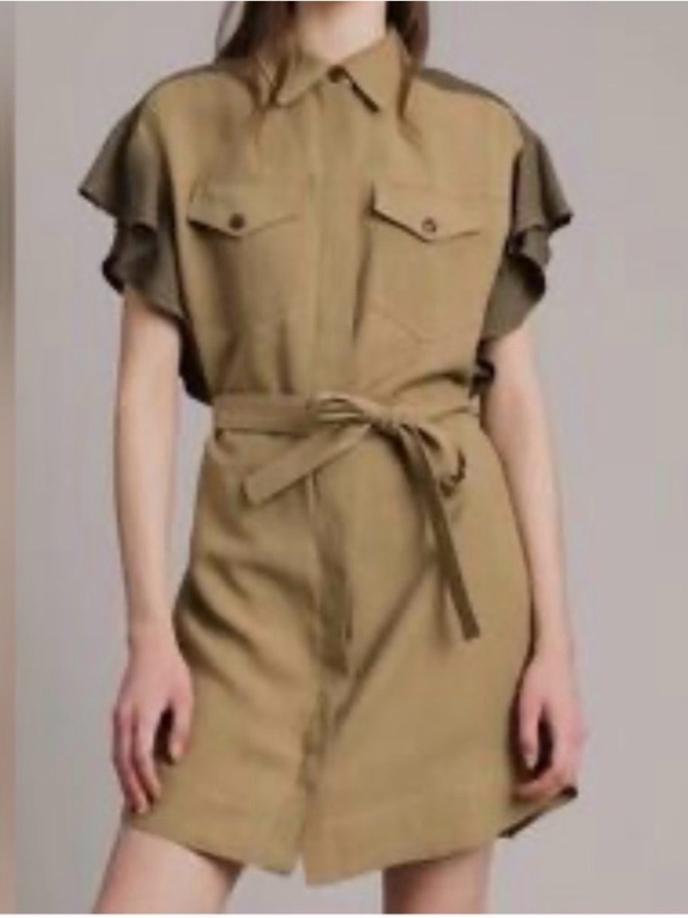 Twin-Set khakhi utility shirt dress